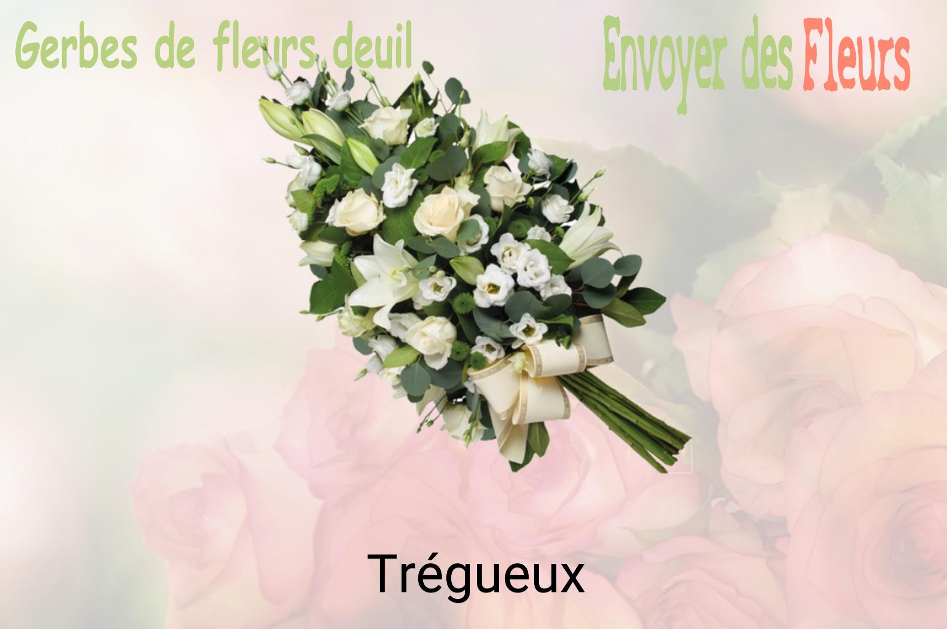 Gerbe de fleurs de deuil livrée à Trégueux